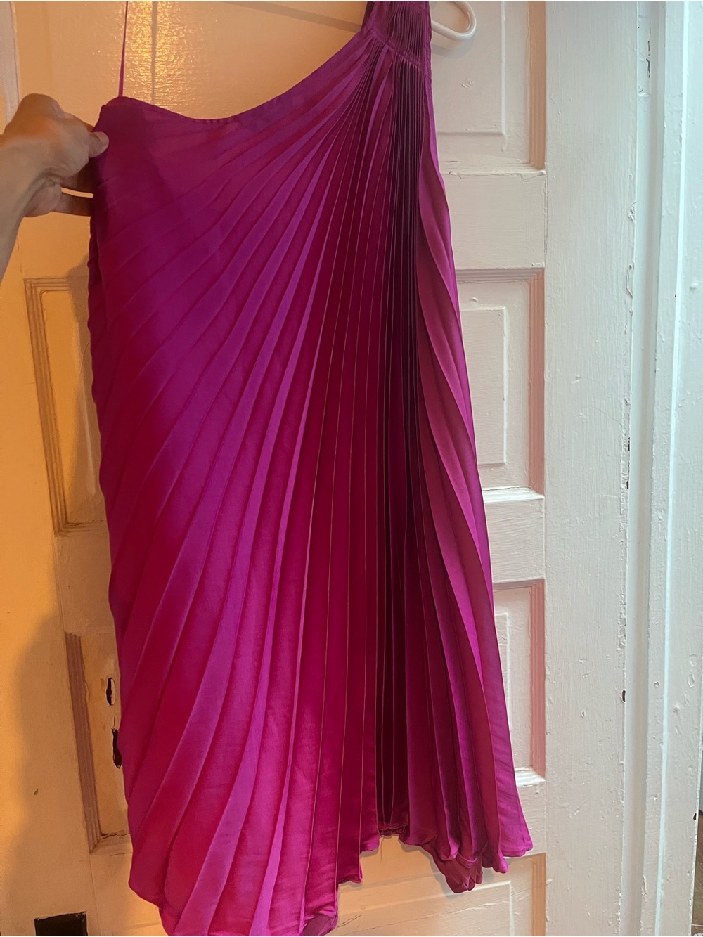 Banana republic One-Shoulder Pleated Pink Party Dress - Picture 4 of 5